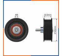 Rullo tenditore, cinghia poly-v per CITROEN | T36456, 532047710