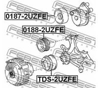 Rullo tenditore cinghia trapezoidale 0187-2UZFE FEBEST per JEEP CHEVROLET LEXUS
