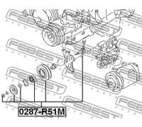 FEBEST 0287-R51M Rullo tenditore cinghia Poly-V