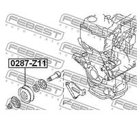 Rullo tenditore cinghia trapezoidale 0287-Z11 FEBEST per NISSAN MICRA III NOTE