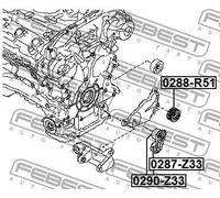 Rullo tenditore cinghia trapezoidale 0287-Z33 FEBEST per NISSAN INFINITI