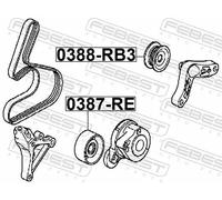 Rullo tenditore cinghia trapezoidale 0387-RE FEBEST per HONDA CR-V II CR-V III