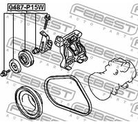 Rullo tenditore cinghia trapezoidale 0487-P15W FEBEST per MITSUBISHI L200