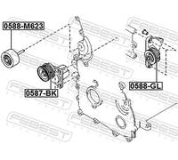 FEBEST 0587-BK Rullo tenditore cinghia Poly-V