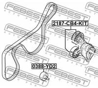 Rullo tenditore cinghia trapezoidale 2187-CB4-KIT FEBEST per FORD FOCUS II C-MAX
