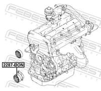 Rullo tenditore cinghia trapezoidale 2287-BON FEBEST per KIA FORD VOLVO HYUNDAI
