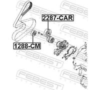 FEBEST 2287-CAR Rullo tenditore cinghia Poly-V