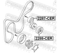 Rullo tenditore cinghia trapezoidale 2287-CER FEBEST per KIA HYUNDAI