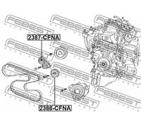 FEBEST Rullo tenditore cinghia Poly-V