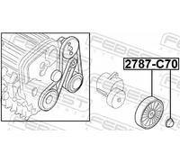 Rullo tenditore cinghia trapezoidale 2787-C70 FEBEST per VOLVO AUDI VW SEAT
