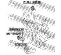 Rullo tenditore cinghia trapezoidale Plastica 0187-URS206 FEBEST per SUBARU KIA