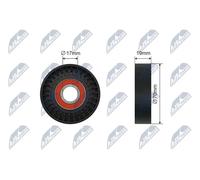 Rullo tenditore cinghia trapezoidale Plastica RNK-TY-036 NTY per TOYOTA VERSO S