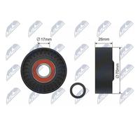 Rullo tenditore cinghia trapezoidale Plastica RNK-VW-015 NTY per SKODA SEAT VW