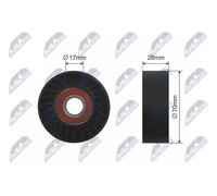 NTY RNK-FT-004 Rullo tenditore, Cinghia Poly-V per FIAT,IVECO