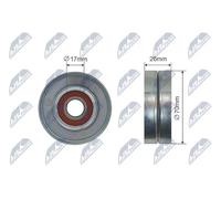 NTY RNK-PL-031 Rullo tenditore, Cinghia Poly-V per CHEVROLET,OPEL