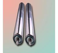 Rullo trasportatore in acciaio inox, 2 tubi in acciaio zincato commerciale for trasportatori a gravità, diametro 25 mm - 60 mm, rulli trasportatori for carichi pesanti, magazzini(Dia 50mm(2"),L 500 mm