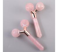 Rullo viso al quarzo rosa 3D Pietra di giada naturale Strumento for massaggi di bellezza facciale Viso Sollevamento sottile Rimuovi rughe Spa Relax Massaggiatore viso 1 Pz