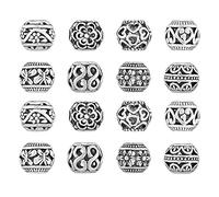 Ruluti Silver Spacer Beads, 40pcs Hollow Beads 10mm DIY Spacer Beads for Jewelry Making Findings Bracelet Supplies