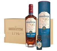 Rum Solera a triplo invecchiamento Santa Teresa 1796 e bitter al cacao in un cofanetto regalo in latta, Vol. 40%, 70 cl / 700 ml, Idea regalo e ingrediente per cocktail, la confezione può variare