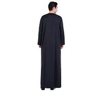RUMAOZIA Abbigliamento arabo Uomo Caftano Cotone Abbigliamento da preghiera islamica per Uomo Musulmano Caftano Islam Uomo Raso Lungo Abito Arabo Abiti Islamici Thobe Ramadan Abaya Vestiti, O nero., M