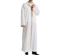 RUMAOZIA Abiti musulmani Uomo A Strisce Caftano Musulmano Caftano Uomo Caftano Musulmano con Cappuccio Medio Oriente Arabo Malaysia Casual Abito allentato Taiji Abbigliamento Cotone Abbigliamento da