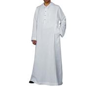 RUMAOZIA Abiti musulmani Uomo Musulmano Caftano Abaya Uomo Dubai Robe Medio Oriente Etnico Kandoura Uomini Abbigliamento da preghiera Stile Saudito Dishdasha Arabo Thobe Islamico Arabo Abbigliamento