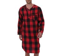 RUMAOZIA - Camicia da notte da uomo a maniche lunghe, lunghezza al ginocchio, in jersey, pigiama, in cotone, morbido, arioso, camicia da notte, abito per la casa, sexy, vintage, ampi, flanella, a