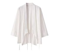 RUMAOZIA Cardigan Kimono Uomo Giapponese Casual Capispalla Tradizionale Classico Samurai Abbigliamento Estate Spiaggia Traspirante Kimono Camicia Sciolto Streetwear Yukata Haori Camicie