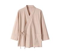 RUMAOZIA Cardigan Kimono Uomo Giapponese Casual Capispalla Tradizionale Classico Samurai Abbigliamento Estate Spiaggia Traspirante Kimono Camicia Sciolto Streetwear Yukata Haori Camicie, O kaki, M