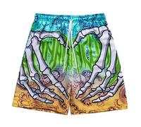 RUMAOZIA Costume da bagno da uomo, pantaloni sportivi corti, estivi, ad asciugatura rapida, da allenamento, da surf, da surf, con stampa teschio, pantaloni corti per il tempo libero, Celeste., XL
