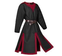 RUMAOZIA Costume da cavaliere medievale da uomo, per Halloween, per cosplay, surcoat vestito, tunica, retrò, abbigliamento medievale, gonna templare, tunica, rinascimentale, vichingo, crociata, O