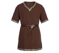 RUMAOZIA Costume da cavaliere medievale da uomo, per Halloween, per cosplay, surcoat vestito, tunica, retrò, abbigliamento medievale, gonna templare, tunica, rinascimentale, vichingo, crociata, Z05