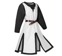 RUMAOZIA Costume da cavaliere medievale da uomo, per Halloween, per cosplay, surcoat vestito, tunica, retrò, abbigliamento medievale, gonna templare, tunica, rinascimentale, vichingo, crociata, O