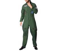 RUMAOZIA Costume da pilota, per adulti, aeronautica, pilota, vestito da fighter jet, tuta per pilota, costume da aviatore, costume di carnevale, cosplay, Halloween, Natale, carnevale, feste
