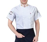 RUMAOZIA Giacca da cuoco da uomo e da donna, set da cucina, cappelli da cucina, cappello da ristorante, hotel, caffè, abbigliamento da lavoro, uniforme, camicia a maniche lunghe con colletto rialzato