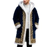 RUMAOZIA Giacca di Natale Uomo Cappotto di Velluto Rosso con Cappuccio e Fodera in Peluche Uomo Tuta Gotica Giacca Punk Abbigliamento Vintage Principe Cosplay Costume per Halloween Natale Carnevale, O