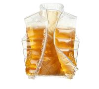 RUMAOZIA Gilet da Birra con Cannuccia, Gilet Trasparente da Birra con Cannuccia Taglia Unica, Piumino Trapuntato Oversize, Giacca Imbottitura Estiva per Feste della Birra, Maschera per Feste, Party e