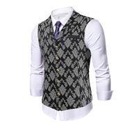 RUMAOZIA Gilet per costume tradizionale bavarese da uomo Western Slim Fit tuta business matrimonio plaid abito abito abito da sposa elegante gilet basico business gilet con scollo a V gilet senza