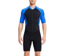 RUMAOZIA Muta corta da uomo, in neoprene, con chiusura lampo, a maniche corte, per immersioni, pesca, snorkeling, surf, canoa per sport acquatici