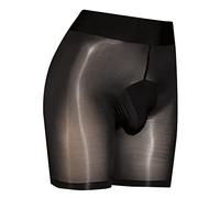 RUMAOZIA Mutande da uomo, boxer da uomo, in lattice, laccate e pelle, sexy, da uomo, in lattice, con plug in tanga, da uomo, sexy, per pene, slip aderenti, Nero , Taglia unica
