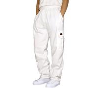 RUMAOZIA Pantaloni cargo da uomo, lunghi, in tinta unita, stile vintage, per autunno, sportivi, per il tempo libero, da lavoro, vestibilità normale, con tasche, elastico in vita, P bianco., XL