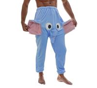 RUMAOZIA Pantaloni Corti da Uomo a Forma di Elefante, Sportivi, per la Casa, da Jogging, Taglia L, Blu