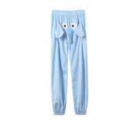 RUMAOZIA Pantaloni da pigiama da uomo, caldi e divertenti, con elefante, per il sonno, invernali, lunghi, in pile, per il tempo libero, O blu., M