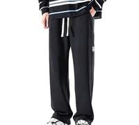 RUMAOZIA Pantaloni da uomo Baggy a gamba larga, gamba dritta, pantaloni casual da jogging con coulisse, stile vintage, pantaloni sportivi in tinta unita Hip Hop, pantaloni lunghi da allenamento, per