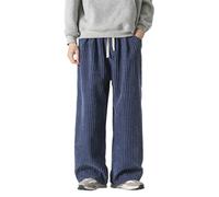 RUMAOZIA Pantaloni da uomo in velluto a coste Baggy Cord Pantaloni da jogging Hip Hop Harem, pantaloni larghi in vita elasticizzati, pantaloni sportivi in tinta unita, comodi e morbidi pantaloni