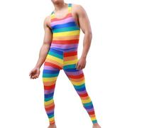RUMAOZIA Pride Outfit Costume da bagno da uomo Sexy Mankini Borat Tuta Sexy Biancheria intima Alternativa Costume Bikini per Uomo Body con Stampa Rainbow Jockstrap Beach Swimwear Erotico Stringbody
