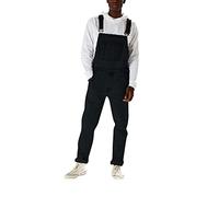 RUMAOZIA Salopette da uomo, pantaloni da lavoro, jeans con bretelle, tuta a gamba lunga, jeans taglio largo, pantaloni da lavoro da uomo, tuta streetwear con bottoni, salopette da lavoro, Nero , L