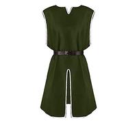 RUMAOZIA Tunica da uomo medievale con bordo, camicia vichinga, guerre, cosplay, travestimento per carnevale ntage, tunica vichinga, cavaliere, camicie rinascimentali, abbigliamento steampunk