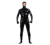 RUMAOZIA Tuta integrale da uomo effetto olio a maniche lunghe elasticizzata tinta unita lucida jumpsuit leggings tuta sportiva costume da uomo bodysuits, calzamaglia integrale da uomo per Halloween