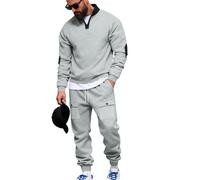 RUMAOZIA Tuta invernale da uomo, a maniche lunghe, con colletto alto, con chiusura lampo, calda, per attività all'aperto, per la transizione, da uomo, per adolescenti, abbigliamento sportivo, tinta